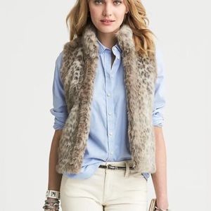 Banana Republic Leopard Faux Fur Vest - Size S